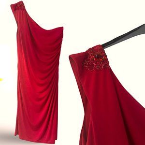 Prue Red Jersey One Shoulder Dress